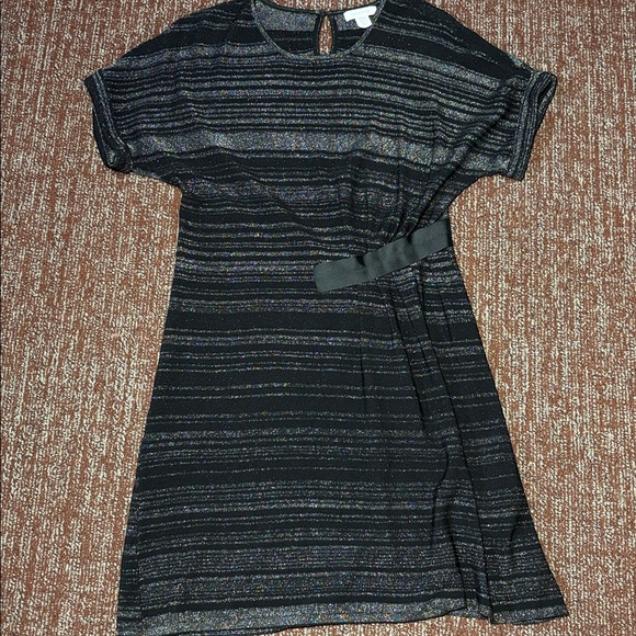 Intropia for Anthropologie Toby Metallic stripe short sleeve mini dress - Picture 4 of 15